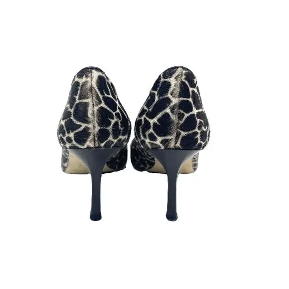 Donald Pliner Treva Calf Hair Animal Print Pointed Toe Pumps 8M - Picture 3 of 11